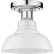 Carver 1 Light 8 inch Chrome Flush Mount Ceiling Light
